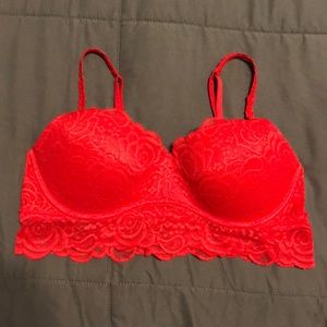 Red lace bralette